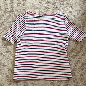 J. Crew Multicolor Striped Short Sleeve Tee Sz L